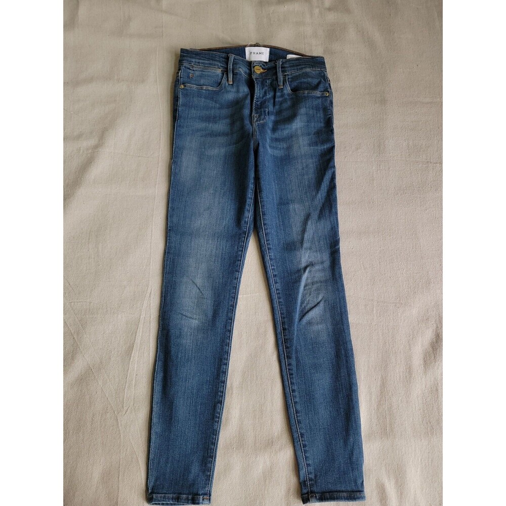 Frame Womens Jeans 26x27.5 Le High Rise Crop‎ Skinny Medium Blue